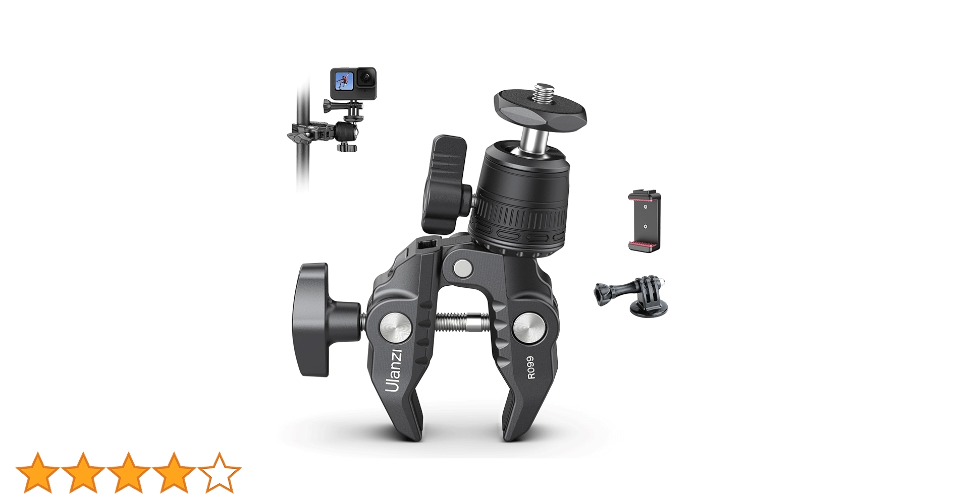 GoPro - わんたんさん専用 Amazon | Ulanzi スーパークランプ 360°雲台 カメラマウント 1/4